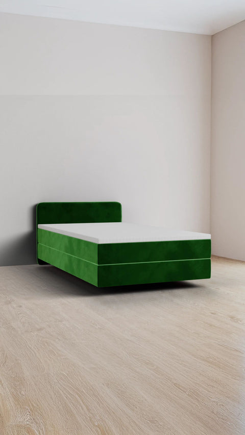 Grøn enkelt boxmadras 90x200 cm