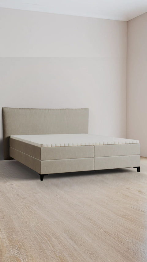 Beige dobbelt boxmadrasseng 160x200 cm