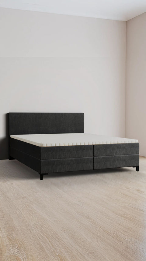 Antracit dobbelt boxmadrasseng 160x200 cm