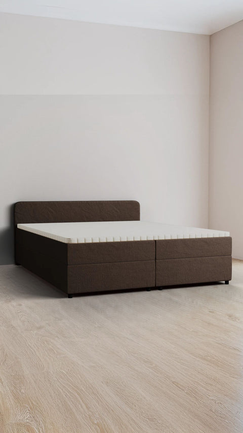 Brun dobbelt boxmadrasseng 160x200 cm