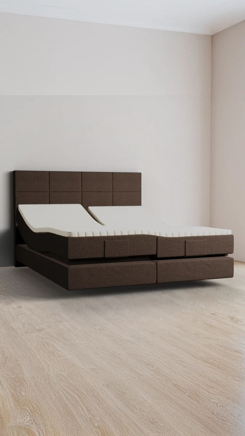 Brun dobbelt boxmadrasseng 160x200 cm